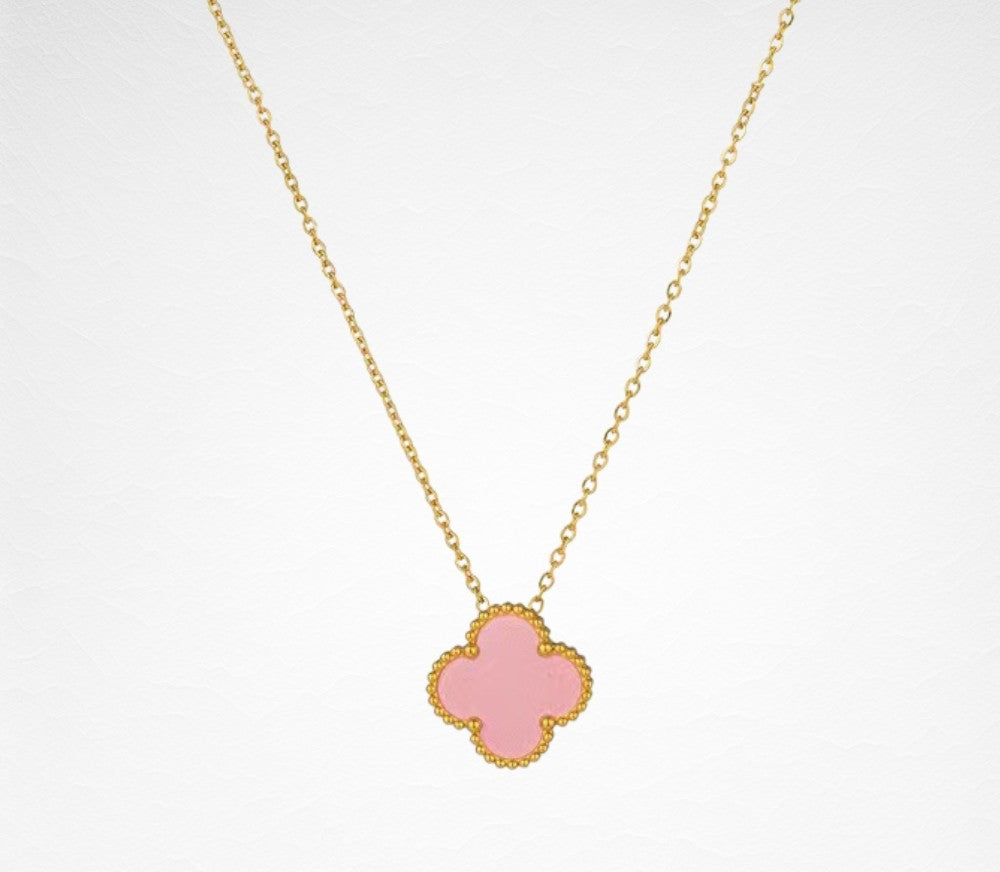 Pink Clover Necklace