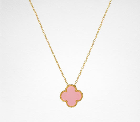 Pink Clover Necklace